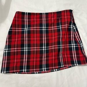 Sincerely Jules Red and Black Plaid Mini Skirt